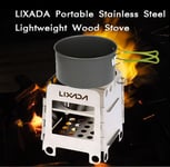 Lixada Portable Stainless Steel Folding Wood Stove Camping Cooking Stove