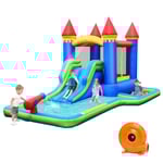 Uppblåsbar Bouncy Castle vattenrutschbana Park med blåsare Oxford-tyg av hög kvalitet 480 x 280 x 230 cm Färgglad