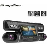Caméra 170 Degrés Dash Cam 4K WiFi gps Range Tour + Carte Mémoire 128 Go - Double Lentille, Full hd 1080P + 1080P, Voiture dvr, Enregistreur Vidéo,