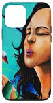 Coque pour iPhone 12 mini Femme Fille Soufflage Pissenlit Peinture Murale Fleurs