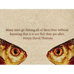 Wee Blue Coo Henry Thoreau Fishing Sport Men Beige Quote Typography Art Print Poster Wall Decor 12X16 Inch