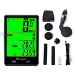 Trådlös cykelcomputer Multifunktionell cykelcomputer med LCD-bakgrundsbelyst display