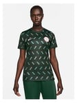 Nike Nigeria 2023 Women's Away Stadium Short Sleeved Shirt - Night Forest/White, White, Size Xs, Women