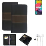 Phone Case + earphones for Samsung Galaxy M53 5G Wallet Cover Bookstyle protecti