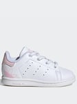 adidas Originals Infant Girls Stan Smith Trainers - White/Pink, White/Pink, Size 9 Younger