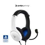 PDP Gaming LVL40 Stereo Headset with Mic for PlayStation, PS4, PS5 - PC, iPad, Mac, Laptop Compatible - Noise Cancelling Microphone, Lightweight, Soft Comfort On Ear Headphones, 3.5 mm Jack - White