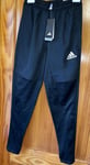 MENS ADIDAS TRICOT GYM SPORTS TAPERED FIT PANTS JOGGERS BLACK SIZE XSMALL NEW