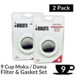 Bialetti 9 Cup Filter & Gasket Set
