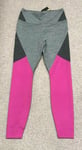 NIKE training TIGHTS size S 8 10 grey PINK FULL LENGTH 'THE ONE' RANGE bnwt