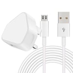 Galaxy S7 Charger + Cable 1 Meter [ 2 in 1 ] Compatible For Samsung Galaxy J3 J5 J7 2017 2018. S7/S5 HTC Huawei Sony Nexus Nokia PS4 Controller Fast Charger (1 Meter, White)