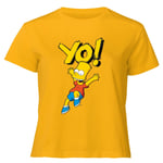 The Simpsons Yo! Bart Women's Cropped T-Shirt - Mustard - XS - Mustard