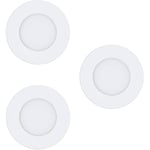 EGLO connect.z Lot de 3 spots LED encastrables pour salle de bains Fueva-Z, Ø 85 mm, lampe ZigBee extra-plat, contrôlable par appli et commande vocale, blanc chaud – froid, dimmable, blanc, IP44