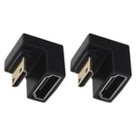 2Pcs Mini HDMI Male to HDMI Female Extension Adapter Down Angle for Cameras