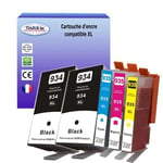 5 Cartouches compatibles avec l'imprimante HP OfficeJet Pro 6230 ePrinter, 6820, 6830 remplace HP 934XL, HP 935XL (Noire+Couleur)- T3AZUR
