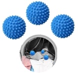 Tumble Dryer Balls, 3 Pc Blue Laundry Balls for Tumble Dryer, Non-Melt New Softer Material Tumble Dryer Ball - Clothes Will Come Out Soft Fluffy Fewer Wrinkles and Less Static Cling