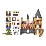 HARRY POTTER - CHÂTEAU DE POUDLARD DELUXE MAGICAL MINIS WIZARDING WORLD - Château Poudlard 60 cm Interactif Avec Sons et Lumières, 3 Figurines et 22 Accessoires - 6062278 - Jouet Enfant 5 ans et +
