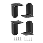 Adjustable Sofa Feet, Aluminum Alloy Furniture Legs, Metal Replacement Feet, With Mounting Screws, Black Square Cabinet Legs, for Bedside/tv Cabinets, Stools, Coffee Tables,Black-28cm/11in