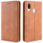 HualuBro ZTE Libero S10 Case, Retro PU Leather Full Body Shockproof Wallet Flip Case Cover with Card Slot Holder and Magnetic Closure for ZTE Libero S10 Phone Case (Brown)