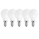 5 Watts E14 LED Bulb Opal Golf Ball Cool White Dimmable, Pack of 5
