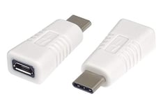 PremiumCord Adaptateur USB 3.1 C vers Micro USB Mâle vers Femelle M/F Blanc