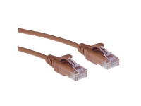 ACT Brown 0.15 meter LSZH U/UTP CAT6 datacenter slimline patch cable snagless with RJ45 connectors