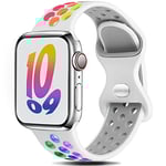 Gulemfy Compatible avec Apple Watch Bracelet - Sport Bracelet 44mm 42mm 45mm 46mm 49mm 38mm 40mm 41mm, Homme Femme Bracelet Silicone Respirant pour iWatch Series SE 10 9 8 7 6 5 4 3 2 1 Ultra