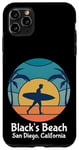 Coque pour iPhone 11 Pro Max Black's Beach San Diego California Surfeur Vintage