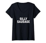 Womens Silly Sausage V-Neck T-Shirt