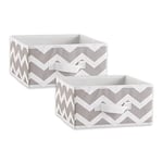 DII Lot de 2 bacs de rangement en tissu pour crèche, bureaux et maison - Pour organiser les boîtes de rangement cubiques standard (27,9 x 27,9 x 14 cm) - Chevron gris