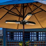 FENGZ Outdoor Patio Umbrella Heater,Courtyard Heater Folding Electric Infrared Space Heater with 3 Heating Panels for Pergola Or Gazabo Parasol,2000W