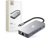 Tech-Protect Hb05 Hub Adapter 9In1 Type-C + Usb2.0 + Usb3.0 + Hdmi 4K 60Hz + Sd/Tf + Pd100w + Rj45 1000M Space Grey