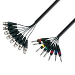 Adam Hall Cables 3 STAR L8 FV 0300 - Câble Multipaire 8 x XLR femelle vers 8 x Jack 6,35 mm TRS stéréo 3 m