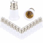 15 stycken B22 till E27 sockeladapter, lampbasomvandlare, glödlampsadapter för LED-lampor och glödlampor