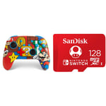 PowerA Enhanced Wireless Controller for Nintendo Switch & SanDisk microSDXC UHS-I card for Nintendo 128GB - Nintendo licensed Product, Red