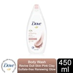 Dove Sulfate-free Body Wash Renewing Glow with Pink Clay for Dull Skin, 450ml