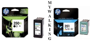 ORIGINAL TWINPACK HP 350XL BLACK & HP 351 STANDARD COLOUR 2 YR GTEE FAST POSTAGE