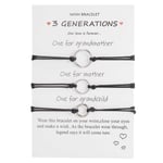 Generationsarmband - Mamma Mormor Dotter - 3 Generationer silver