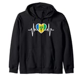 My Heart beat for Saint Vincent and the Grenadines Heartbeat Zip Hoodie