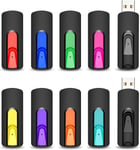 Clé Usb 2 Go, Lot De 10 Clef Usb 2.0 2Go Rétractable Mémoire De Stockage Externe Flash Drive Pour Ordinateur/Télévision/Autoradio Pour Bureau De Travail/Études (10 Couleures Usb 2.0)[L689]