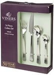 Viners Grace 16 Piece 18/10 Silver Stainless Steel Cutlery Set, 7.3 x 24.5 x 31.5 cm