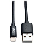 Eaton USB-A to Lightning Charging & Data Cable, MFi Certified for iPhone, iPad & iPod - Black, 6 Feet / 2 Meters (M100-006-BK)