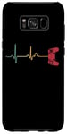 Coque pour Galaxy S8+ Vintage Gamer Heartbeat Manette pour joueurs de jeux vidéo