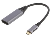 Adaptateur USB 3.0 DisplayPort femelle USB C prise male 0.15m - noir