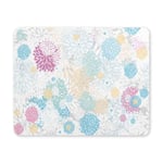 Floral Chrysanthemums Daisy Light Blue Pink Rectangle Non Slip Rubber Mouse Pad Gaming Mousepad Mat for Office Home Woman Man Employee Boss Work with Designs