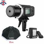 UK Godox AD600BM 600W HSS 1/8000s Studio Flash Bowens Mount+PB-600+95cm softbox