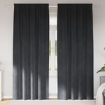 Blackout Gardiner med Top Tape 2 st Ljusgrå Sammet