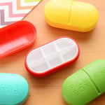 Travel Pill Box Medicine Storage Dispenser Case Holder Splitters Red