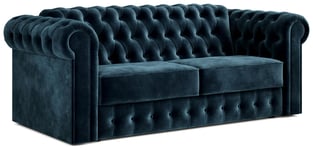 Jay-Be Chesterfield Velvet 3 Seater Sofa Bed - Ink Blue