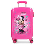 Disney Minnie Stickers Pink Cabin Suitcase 34 x 55 x 20 cm Rigid ABS Combination Lock 32 Litre 2.5 kg 4 Double Wheels Hand Luggage