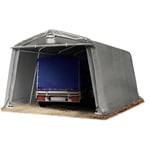 Intent24 - Abri/Tente garage premium 3,3 x 4,8 m pour voiture et bateau - toile pvc 500 n imperméable gris - gris